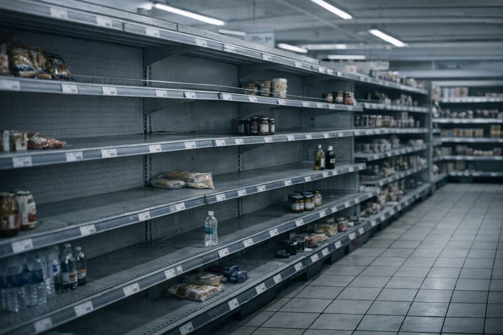 Rayons de supermarche vides