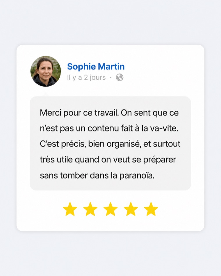 Avis client Cap Survie
